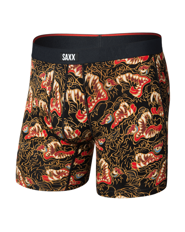 Front of Vibe Xtra Soft Comfort Boxer Brief in Howl-Black