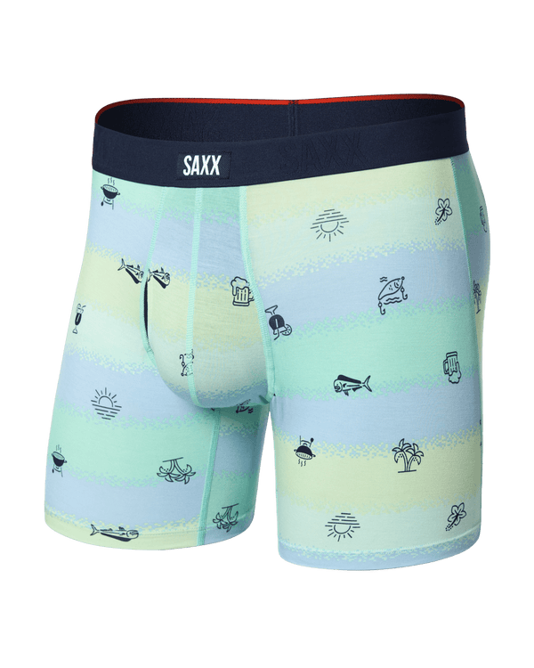 Front of Vibe Xtra Soft Comfort Boxer Brief Fly in Iconic Summer-Multi