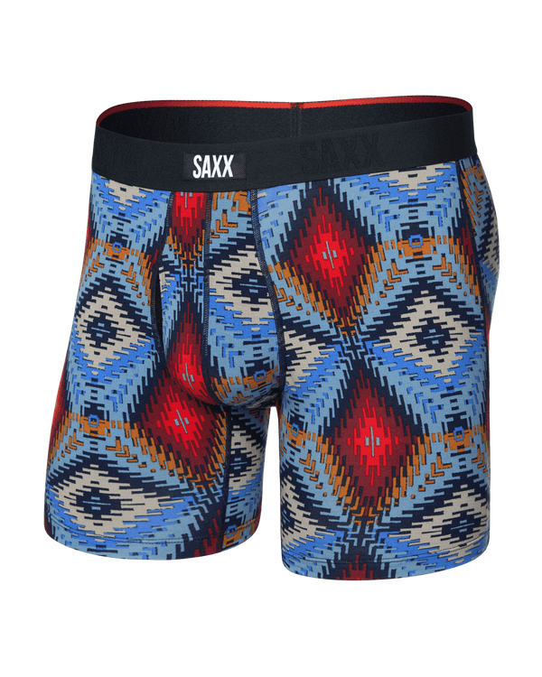 Front of  Vibe Xtra Soft Comfort Boxer Brief Fly in Mesa Mosaic-Multi