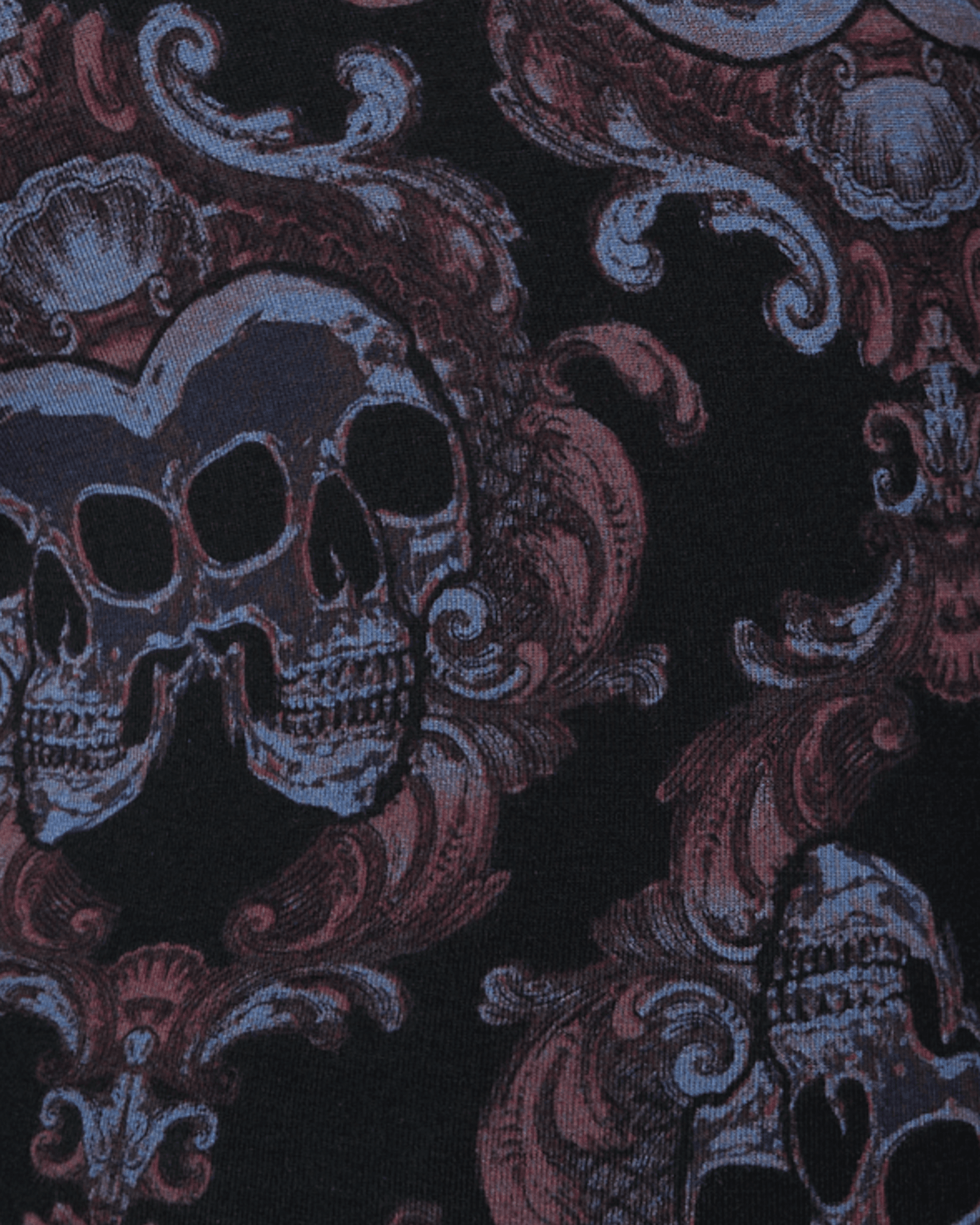 Swatch of Skull Brocade-Black
