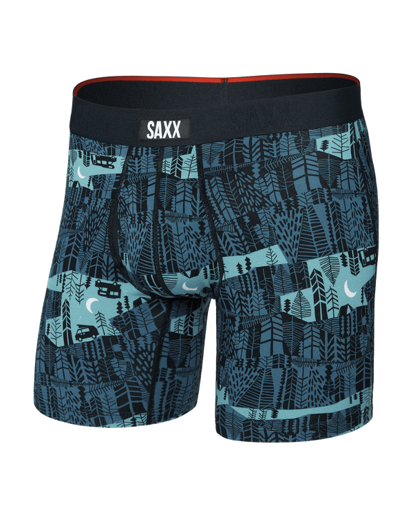 Front of  Vibe Xtra Soft Comfort Boxer Brief Fly in The Clearing-Storm Blue